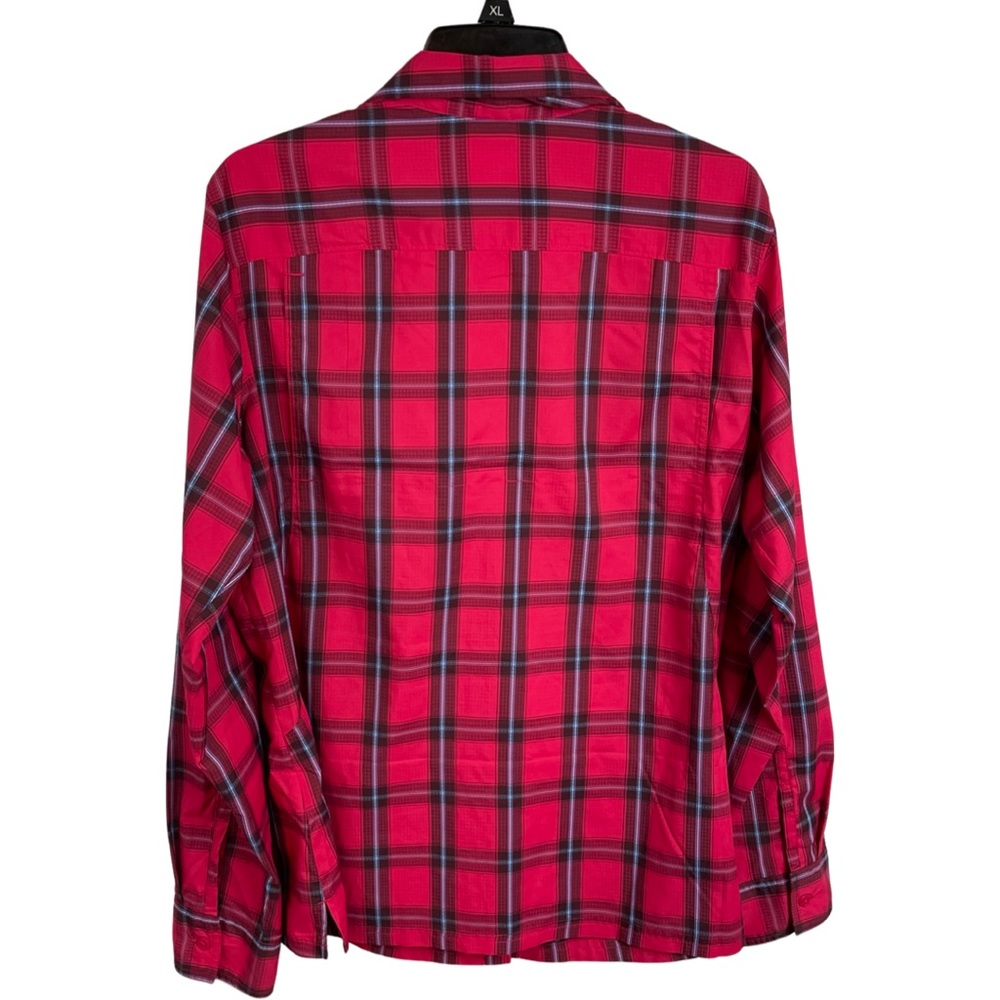 Columbia Omni-Shade Long Sleeve Plaid Shirt XL Red Zip Pocket Vented Back - Picture 8 of 11
